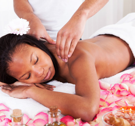 woman relaxing the feeling of massage